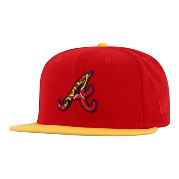 New Era Atlanta Braves 2 Tone 59FIFTY Fitted Hat Cap  New Era Atlanta Braves 2 Tone 59FIFTY Fitted Hat Cap Tomahawk Side Patch